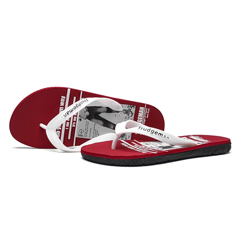 Шлепанцы мужсветильник резиновые легкие сандалии дышащие для пляжа красные лето