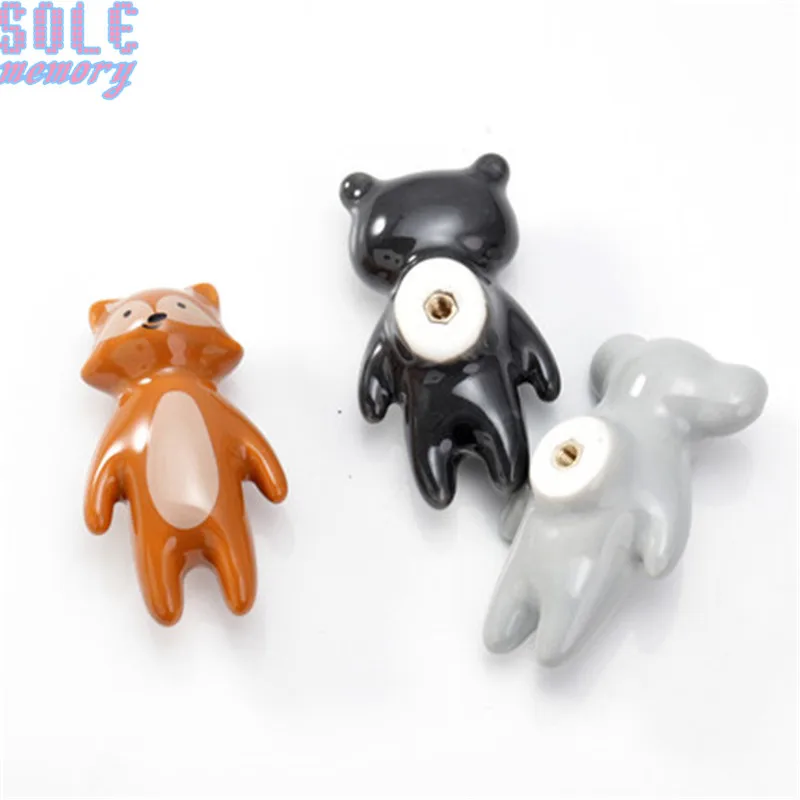 10 шт. ручки для дверей из керамики с рисунком панды совы выдвижной ящик шкафа