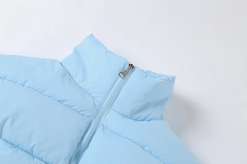 

women's new fashion all-match stand-up collar zipper pocket elastic hem cotton coat women puffer jacket winter clothes women