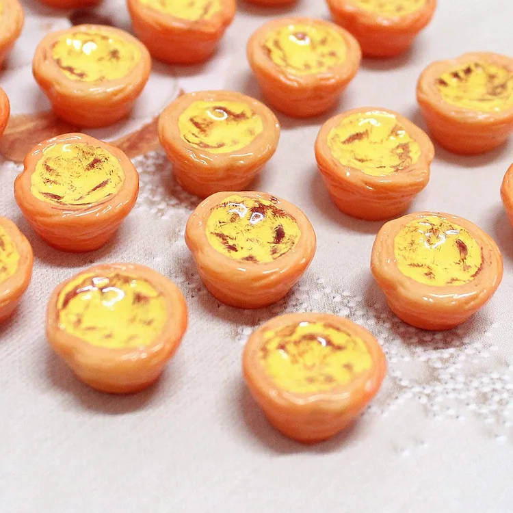 20 шт. детали из смолы имитация мини яйца Tart сделай сам с плоским основанием еда
