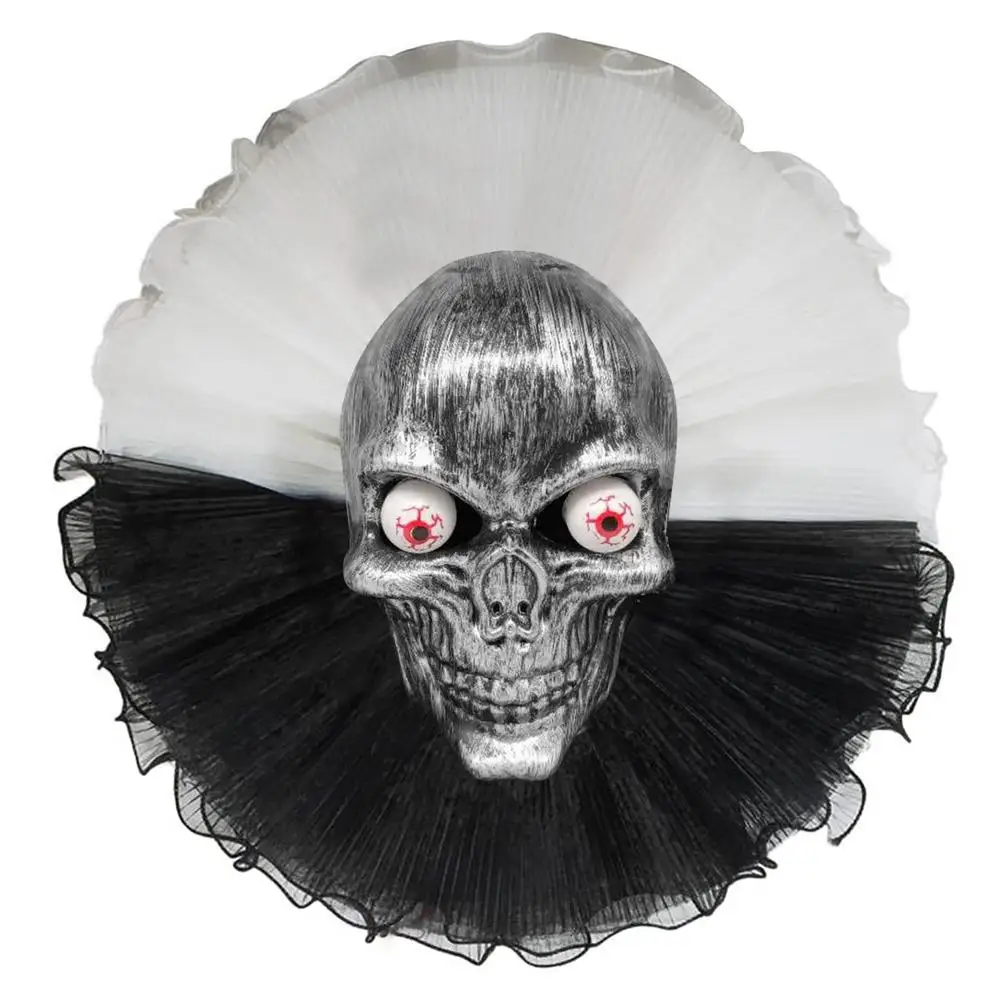 

Хэллоуин, венок с черепом для вечеринки, страшный тканевый венок со скелетом, украшение для вечерние ринки, страшный скелет, дверь, подвесно...