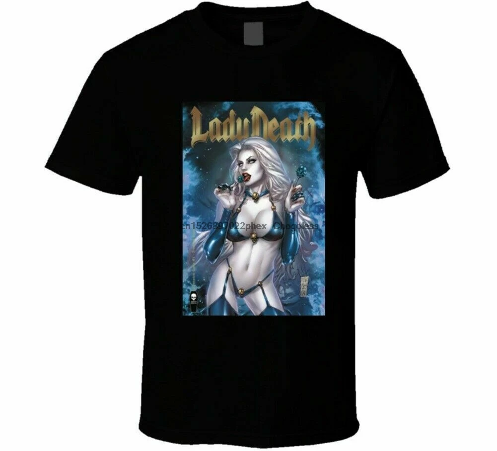 Новая популярная Черная Мужская футболка с изображением комиксов леди смерти