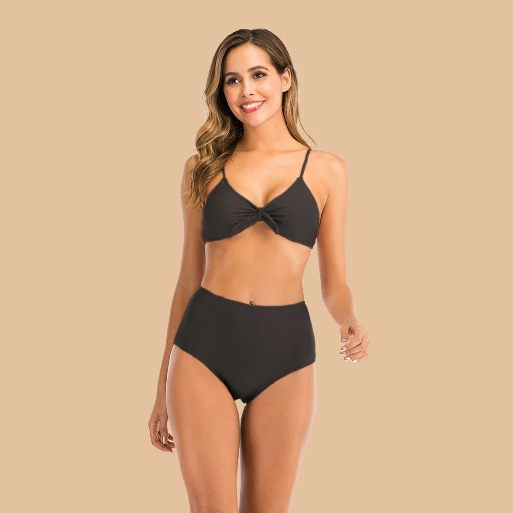 

2020 Summer Women High Waist Bikini Set 2 Piece Bathing Suits Girls Bikini Set