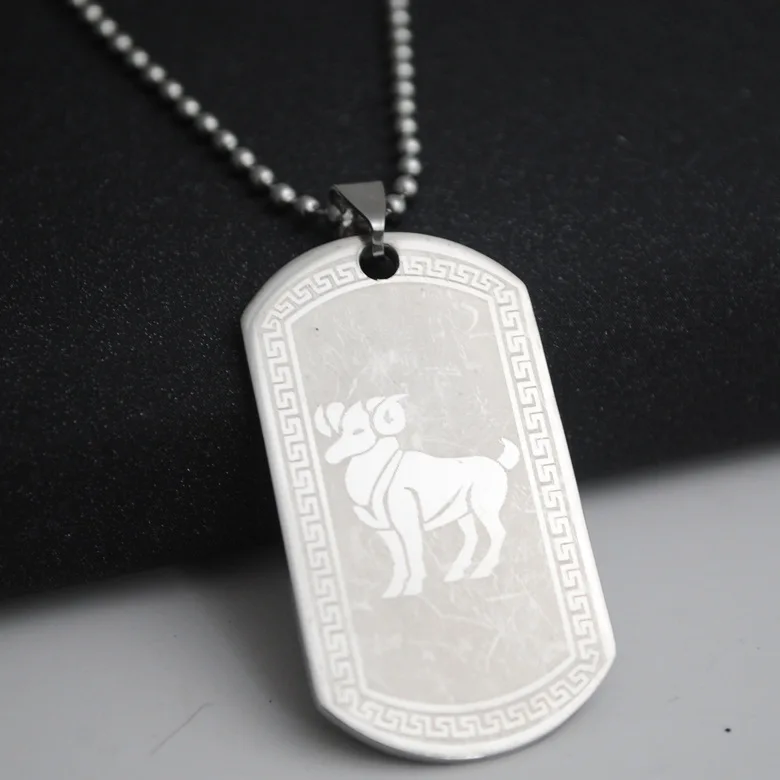 Кулон в виде Козерога из титановой стали|steel tag|steel dog tagcapricorn pendant |
