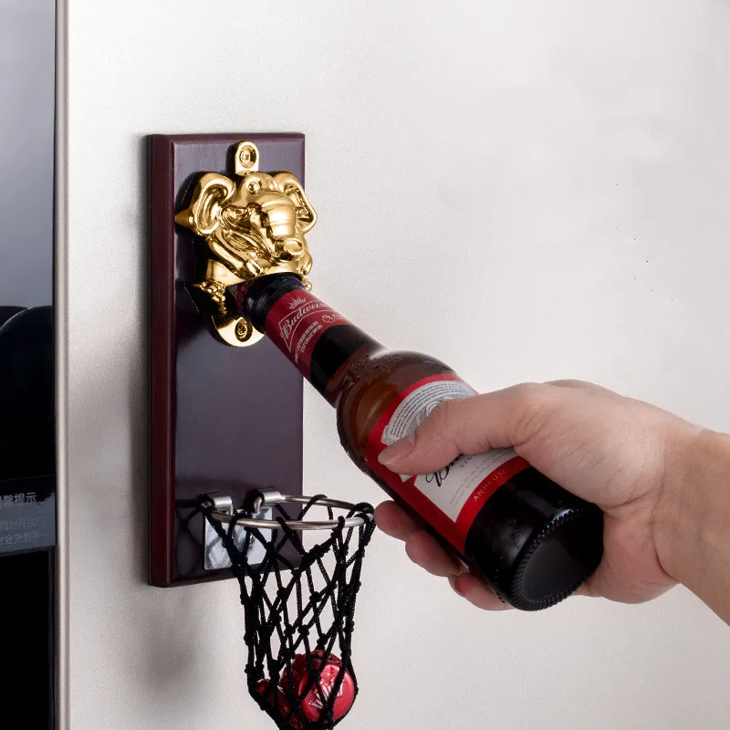

Beer Opener, Bottle Drink Opener with Bottle Cap Storage Basket