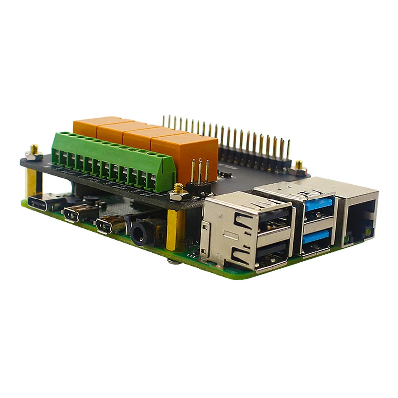 4 канальная релейная плата расширения для Raspberry Pi 3 Model B RPI 4B 3B 2B +|Аксессуары