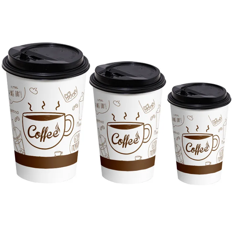 

500pcs Custom disposable coffee cup hot and cold drink juice milk tea cup 12oz/14oz/16oz 300ml soy paper cup design print logo