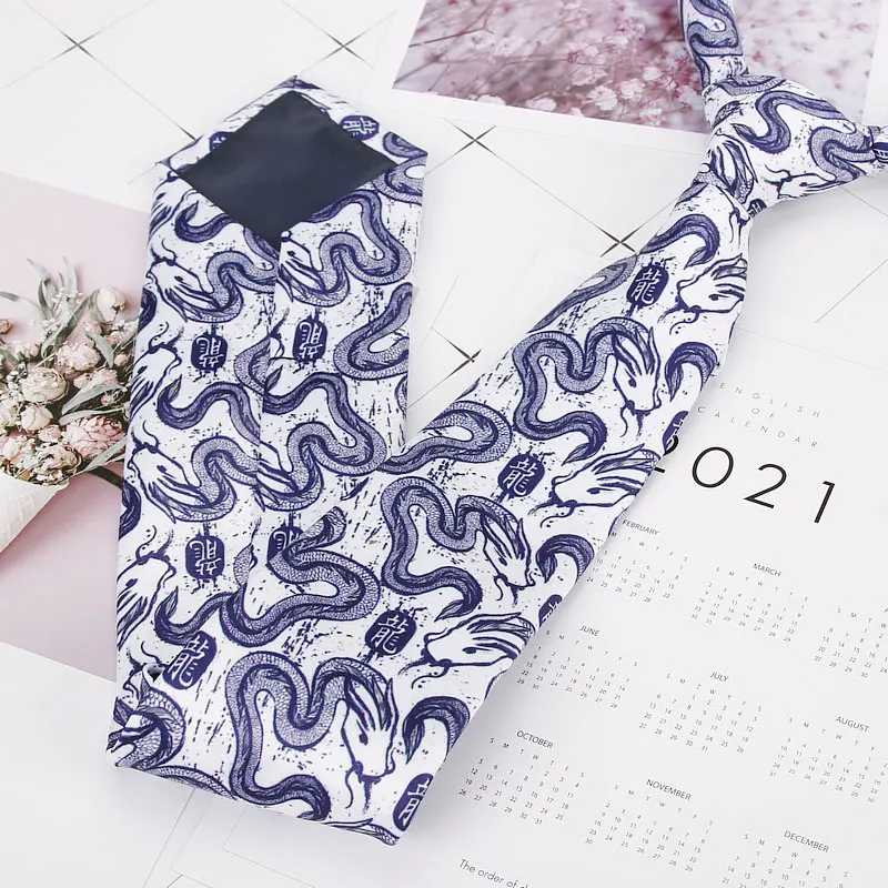 Классический галстук с принтом для мужчин и женщин повседневный цветочный