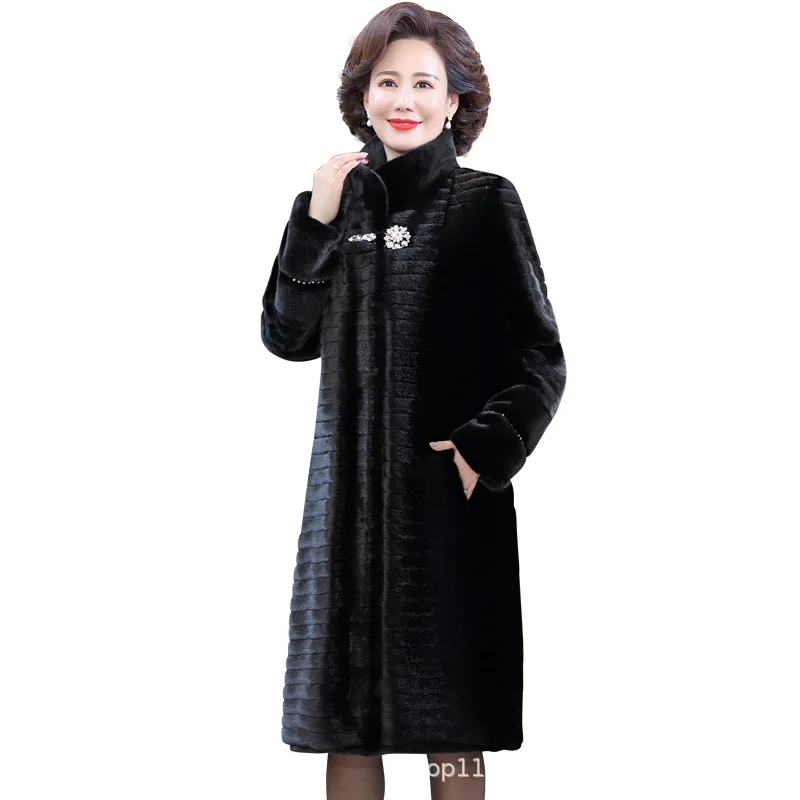 Natural Fur Coats Winter Women Mink Fur Coat Female Genuine Leather Jackets Ladies Oversize Warm Thick Detachable Long New
