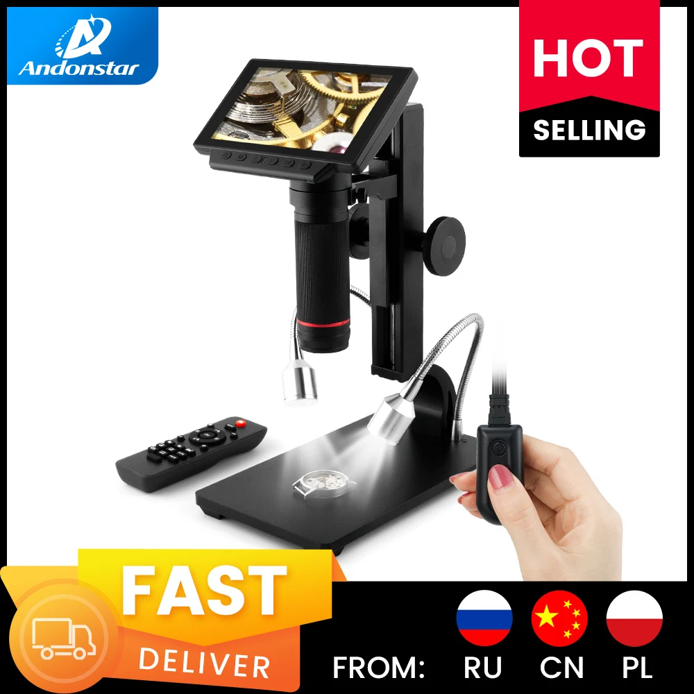ANDONSTAR Новый HDMI/USB Цифровые микроскопы ADSM302 560X с объективом длинного расстояния для
