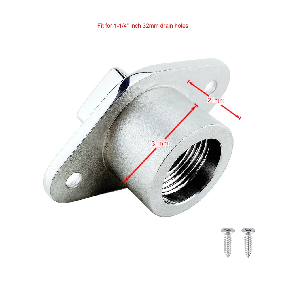 

2PCS Stainless Steel 316 Boat Diamond Garboard Drain Plug Bung Hole Drainage Marine Dinghy Garboard Hardware Boat Accessories