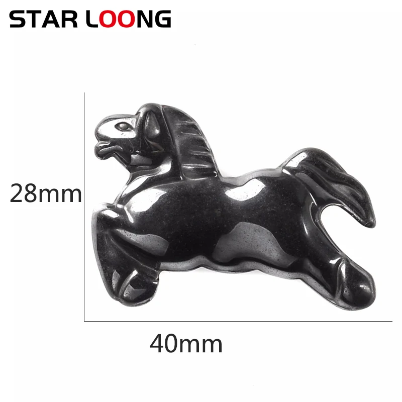 Модное ювелирное изделие из натурального камня гематит подвеска в форме лошади