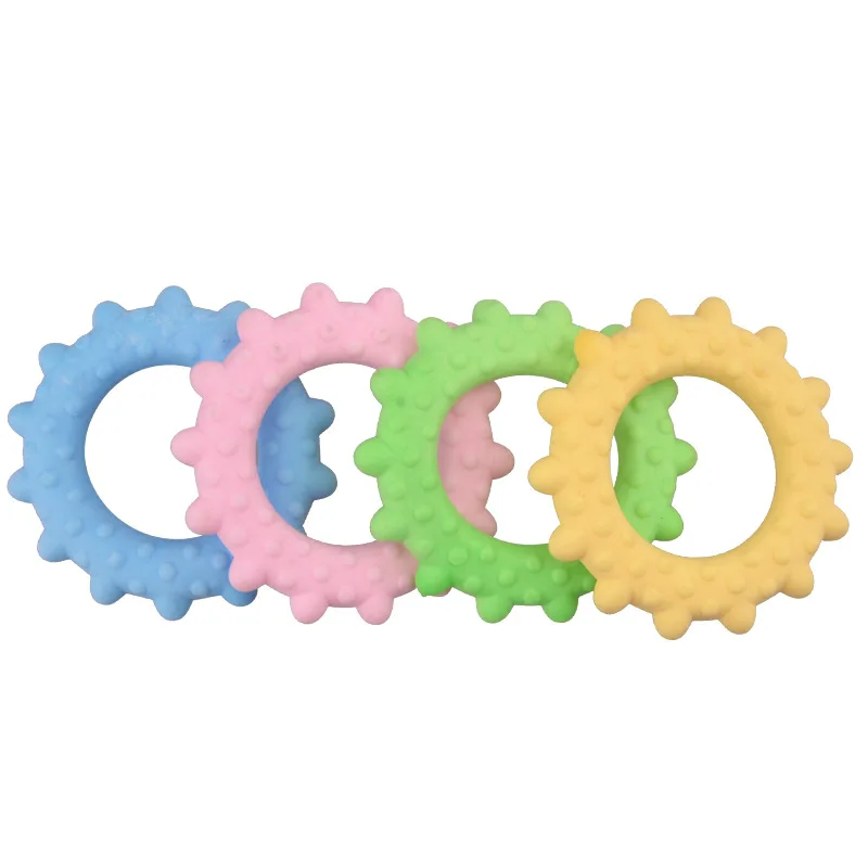 

1pc The New Candy Color TPR Foam Toy Sunflower Bite Ring Molar Rod Bichon Teddy Molar Toy