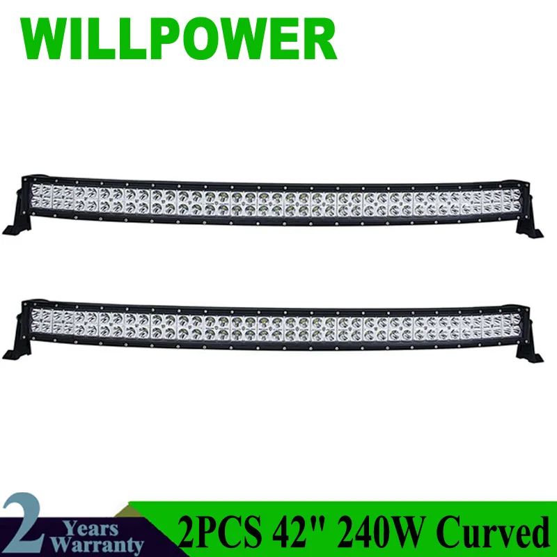 2PCS No Wiring Kit Джипы 42 дюйма 240 Вт комбинированный водонепроницаемый IP67 внедорожный светодиодный рабочий светильник, автомобильный изогнутый СВЕТОДИОДНЫЙ светильник для грузовиков - Цвет: 2PCS No Wiring Kit