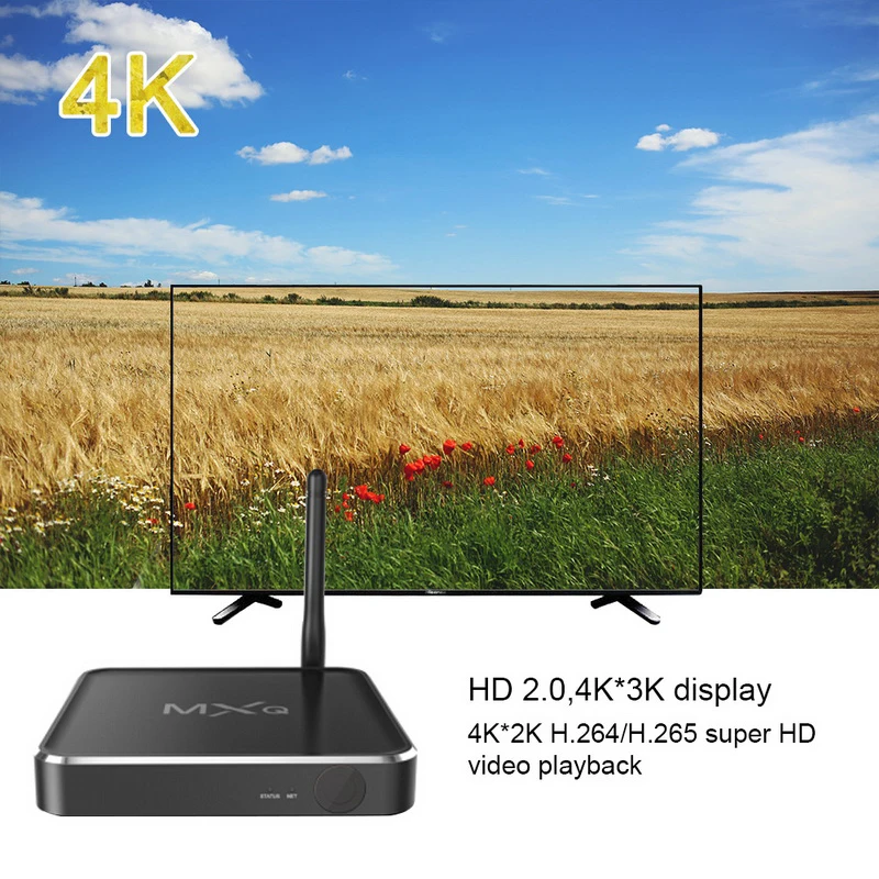 Блок для ТВ mxq PRO tv box 4K HD 2G + 16G 4G 32G Android 7 1 Голосовое управление видео динамик 2 WiFi Smart