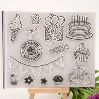 1pc cake ice cream silicone clear seal stamp diy scrapbook embossing photo album decoration rubber stamp art handmade stationery
