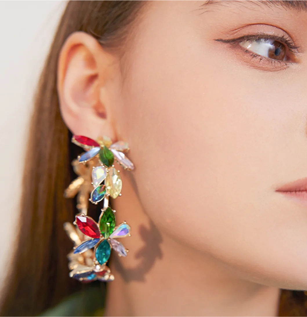 

trend 925 Silver Needle Metallic Ring Hoop Unusual evening party Earrings Fashion Jewelry for women