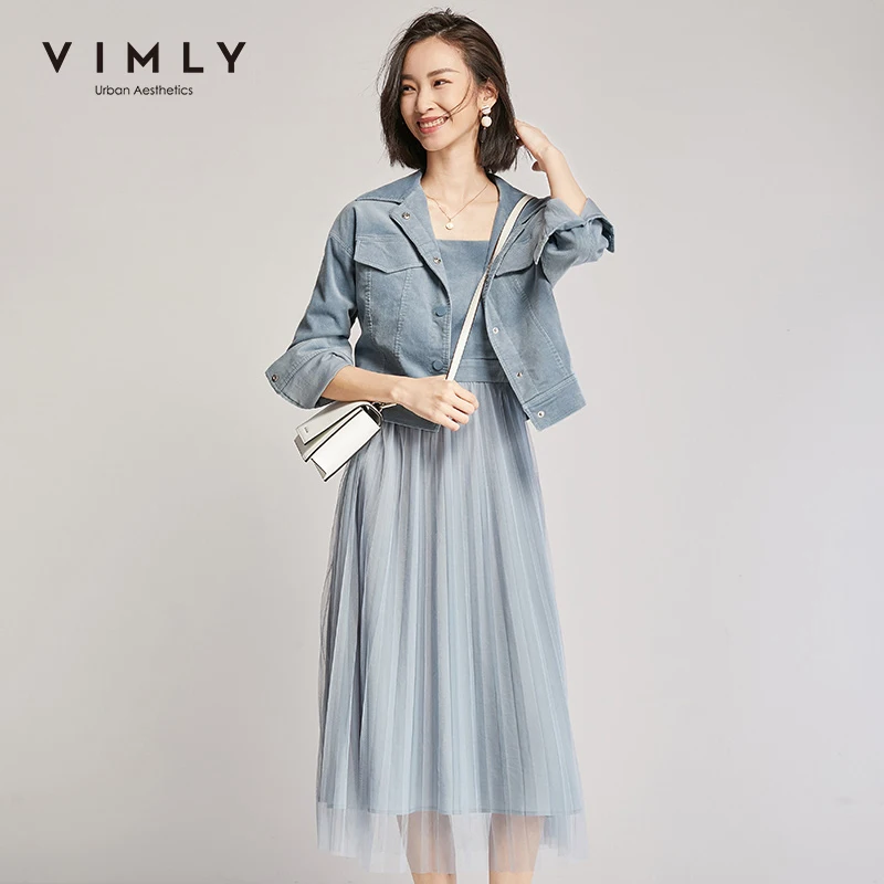 Женский комплект из 2 предметов Vimly Элегантный квадратный вырез Сетчатое платье