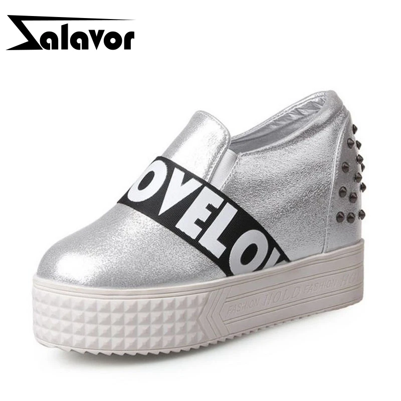 ZALAVOR/весенние женские туфли лодочки Повседневная модная обувь с заклепками на