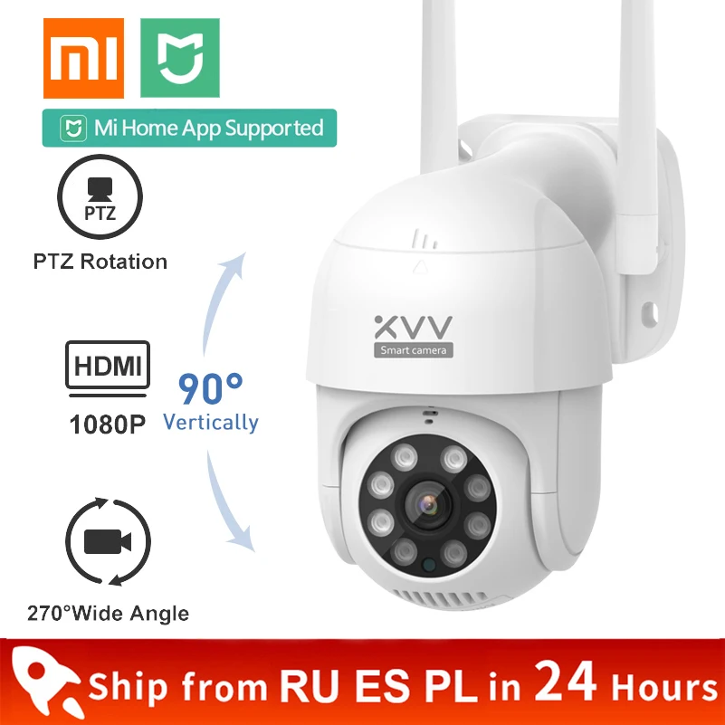 Умная наружная IP камера Xiaomi P1 1080P PTZ вращающаяся Wi Fi Веб с человекоидным