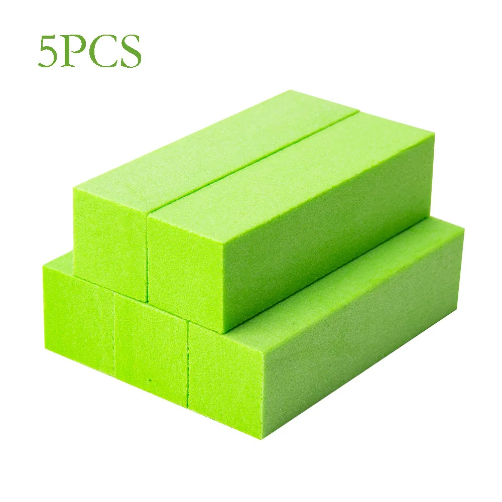 5PCS GREEN 10 шт губки для ногтей для УФ-геля Белый пилочка для ногтей буферный блок маникюрный лак шлифовальный буфер для ногтей цветной буферный блок - Цвет: 5PCS GREEN
