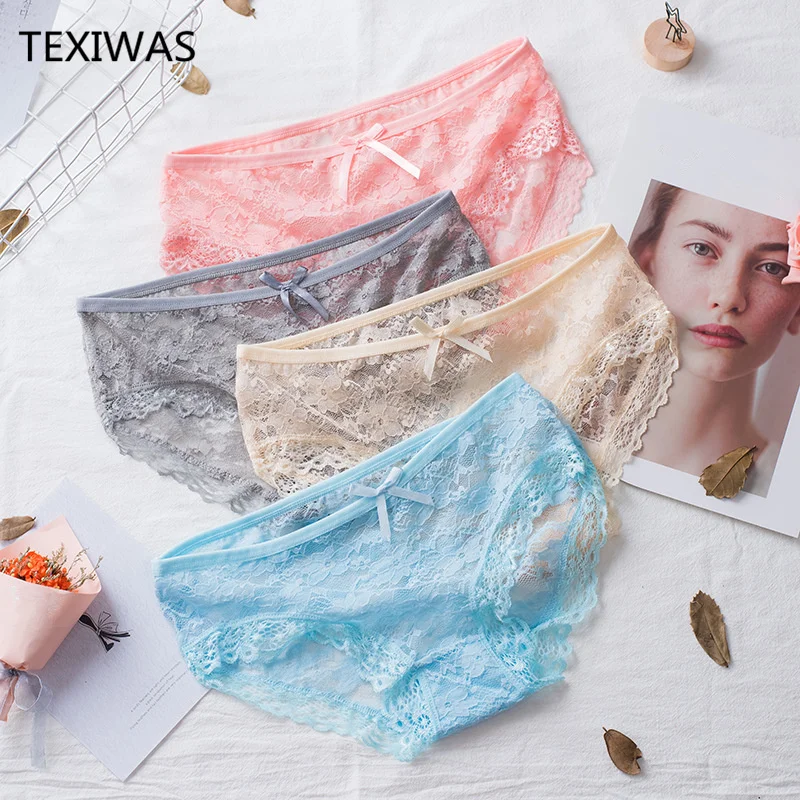 Сексуальные кружевные трусики TEXIWAS 6 шт./лот женское нижнее белье со средней