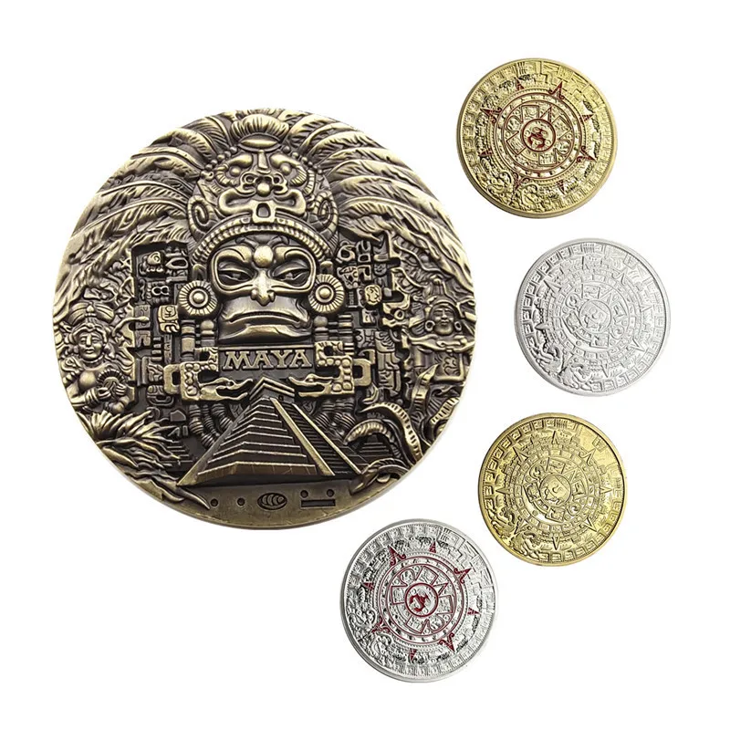 

Medallion relief commemorative coin American coin Mayan coin