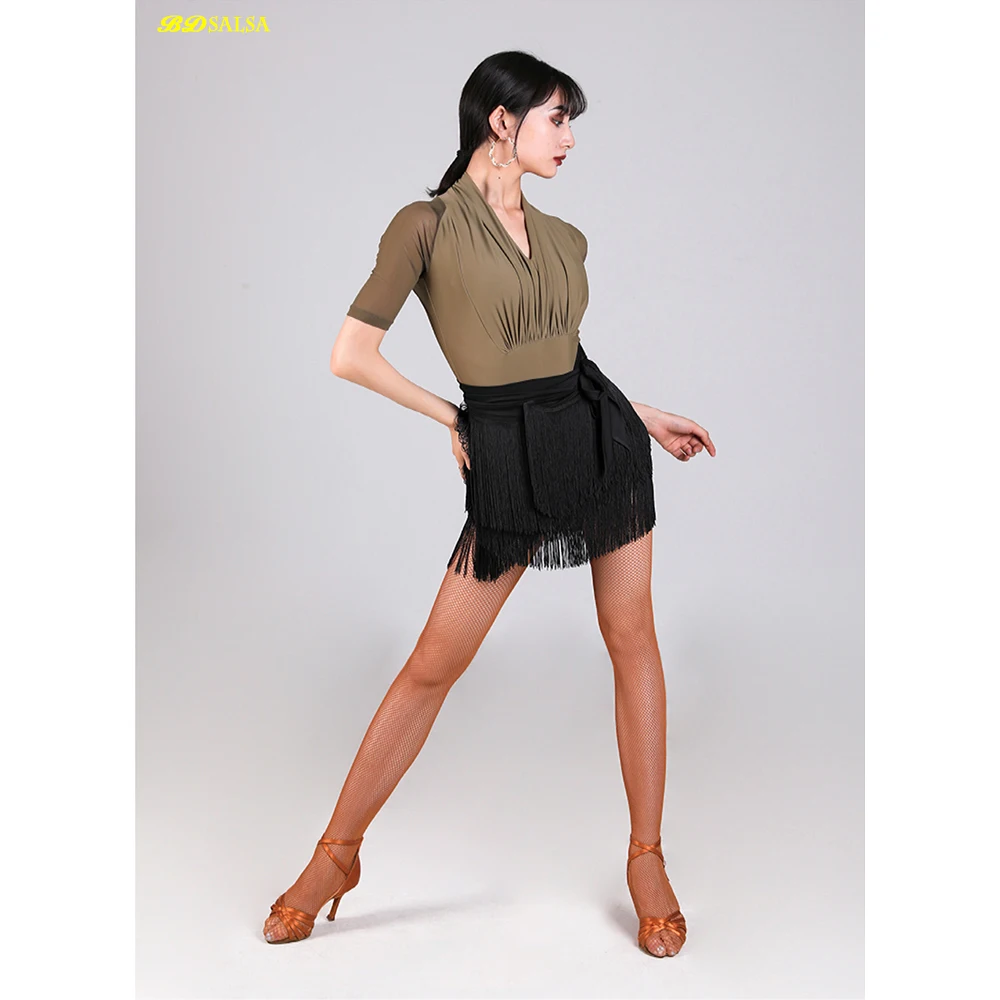 Юбка для латиноамериканских танцев, новая сексуальная тренировочная одежда, Женская Одежда для танцев для взрослых, шарф с бахромой YS121, профессиональная с зашитой кисточкой