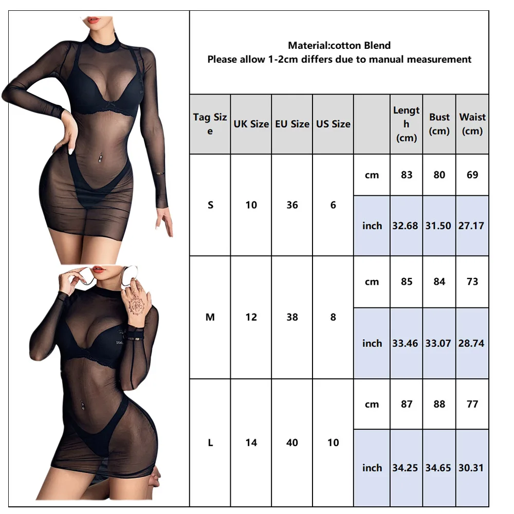 Женское нижнее белье эротическое пикантное облегающее прозрачное черное платье
