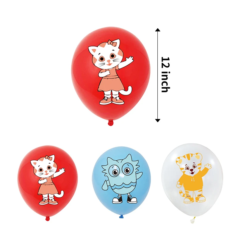 Decoraci&oacute;n de fiesta de cumplea&ntilde;os para ni&ntilde;os, 46 Uds., tem&aacute;tica de pel&iacute;cula de tigre de dibujos animados, globo de bandera extra&iacute;ble, DISE&Ntilde;O DE ESCENA a rayas-4