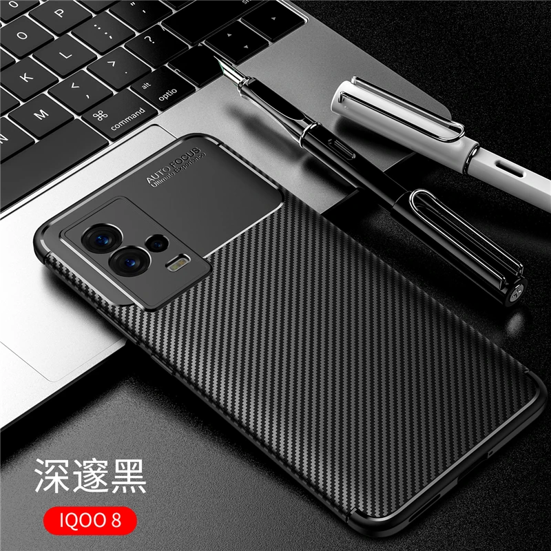 For Vivo iQOO 8 Case Rubber Silicone Carbon Protective Soft Shell Phone Case For Vivo iQOO 8 Cover For Vivo iQOO 8 Pro Case