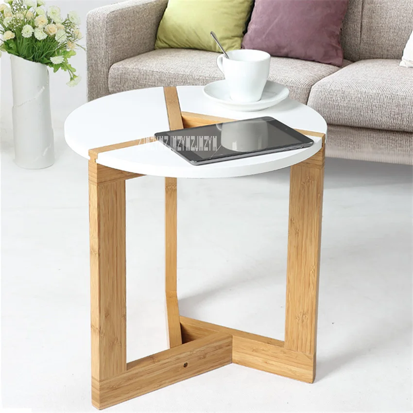 ND121001 European-Style Side Table Round Edge Coffee Simple Design Bedside Space-Saving Wood Tea Living Room |