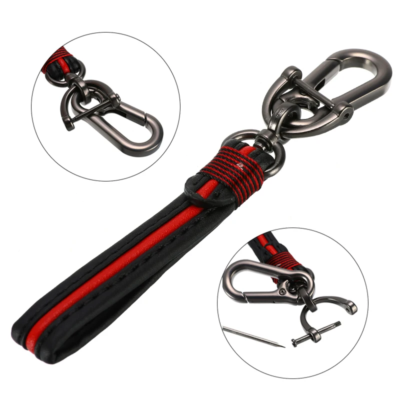 Кожаный брелок для автомобиля мужской простой металлический машины Сумочка