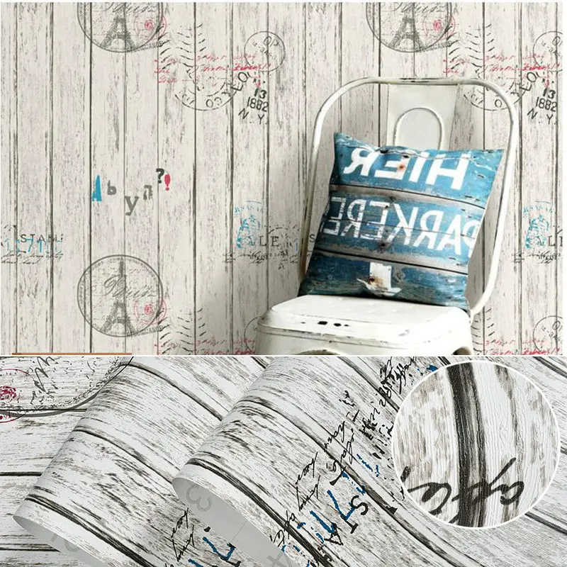 

DIY Водонепроницаемый самоклеящиеся настенные Бумага один из способов видения свяжитесь Бумага с изображением деревянной стены Бумага Спальня наклейки на шкаф мебель для дома