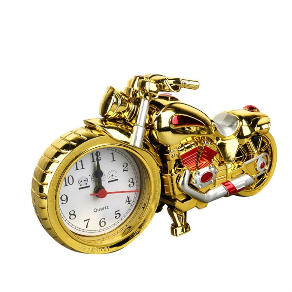1PC 9*5*2.4inch Motorcycle Alarm Clock Creative Retro Motorcycle Alarm Motorcycle Shape Alarm Quartz Clock Home Decoration
