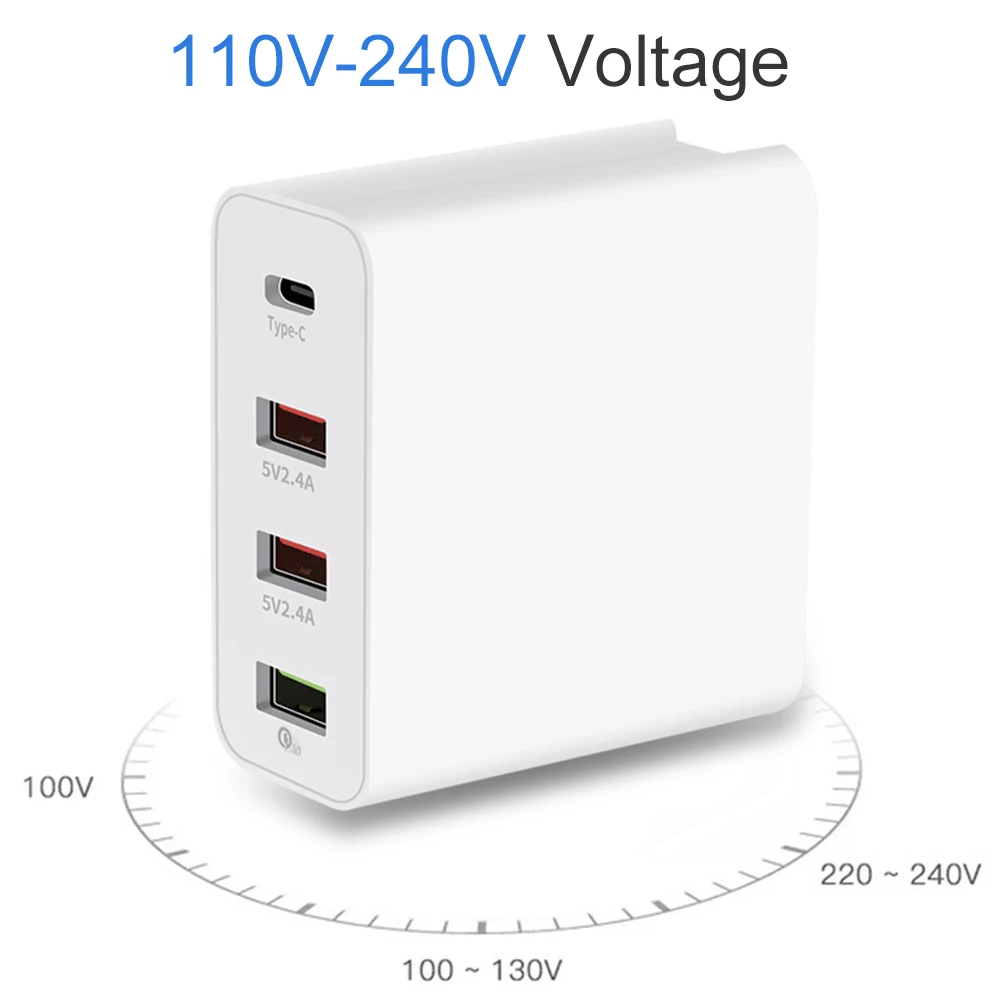 4 порта USB быстрое зарядное устройство s QC3.0 type C USB зарядное устройство для samsung для iPhone huawei быстрое зарядное устройство s настенное зарядное устройство US EU UK AU адаптер