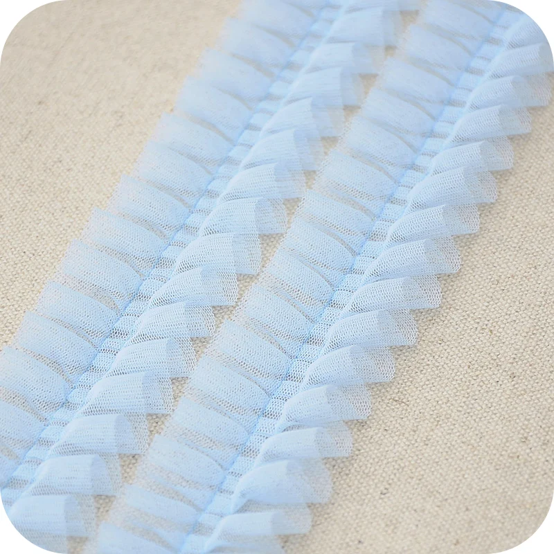 1 метр плиссированная сетчатая кружевная лента из органзы ширина = 5 см 2 дюйма