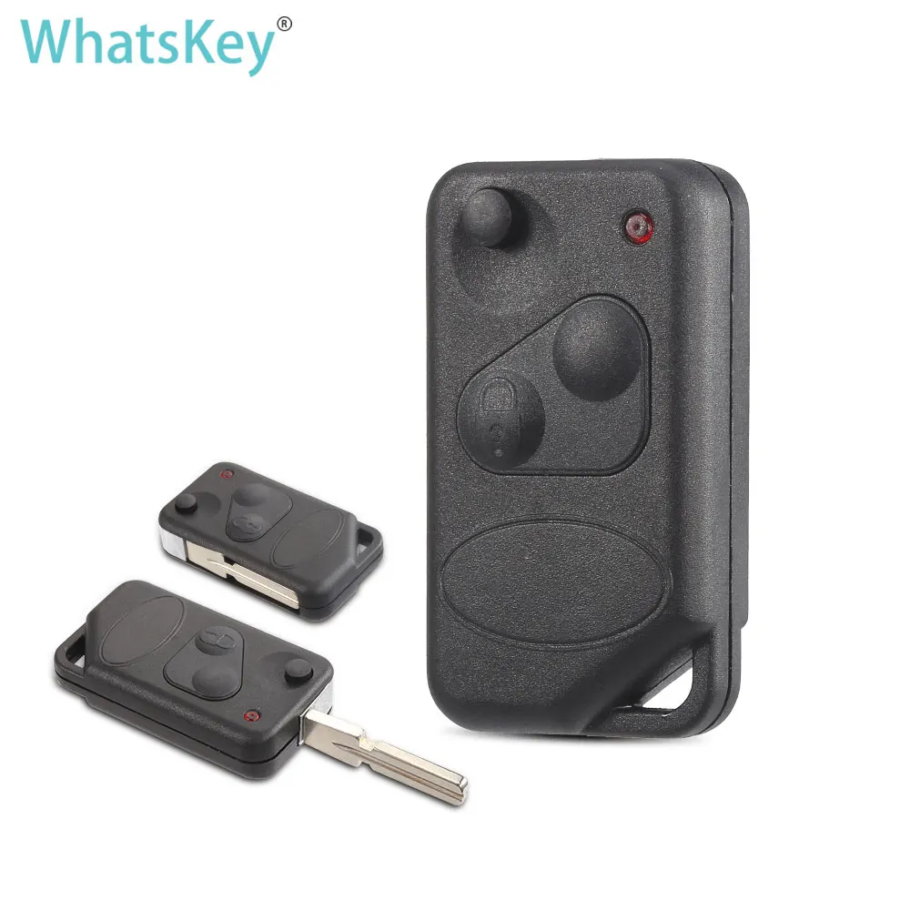 

WhatsKey 2 button Flip Remote Car Key Shell For Land Rover Range RoverP38 Discovery Freelander Defender 90 1995-2004 Uncut blade