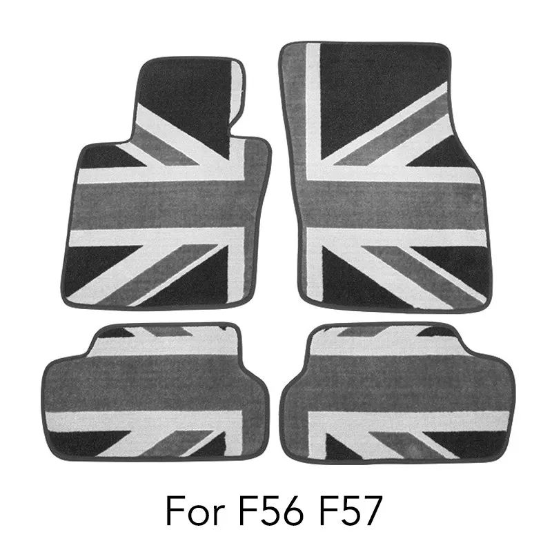 Gray F56 F57 Автомобильные коврики, Нескользящие Коврики для ног, ковровое покрытие для Mini Cooper R55 R56 R57 R60 R61 F54 F55 F56 F57 F60 земляк, аксессуары - Название цвета: Gray F56 F57