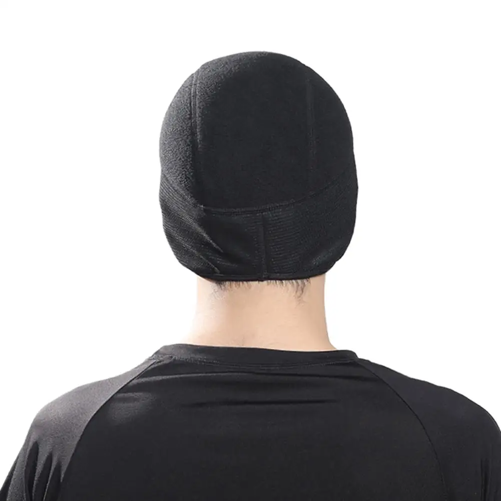 Sports Outdoor Running Cap Winter Windproof Hood Warm Composite Fleece Semi-circular Black Thickened Breathable Hat | Спорт и