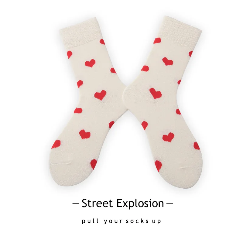 

New Korean Version of Sports College Style Men and Women In Cotton Socks Couples Tide White Stockings Street Fashion harajuku