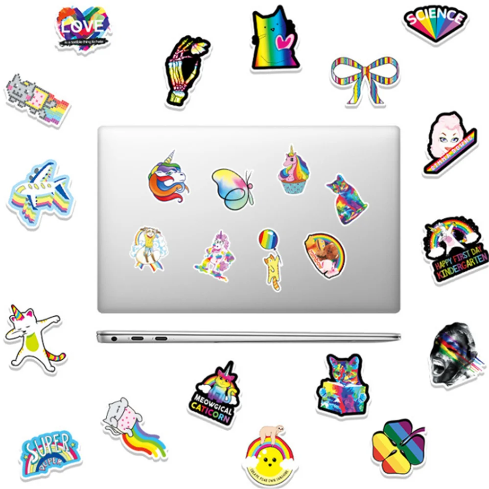 

10/30/50/PCS color series cartoon graffiti stickers hand account notebook waterproof guitar decoration toys wholesale