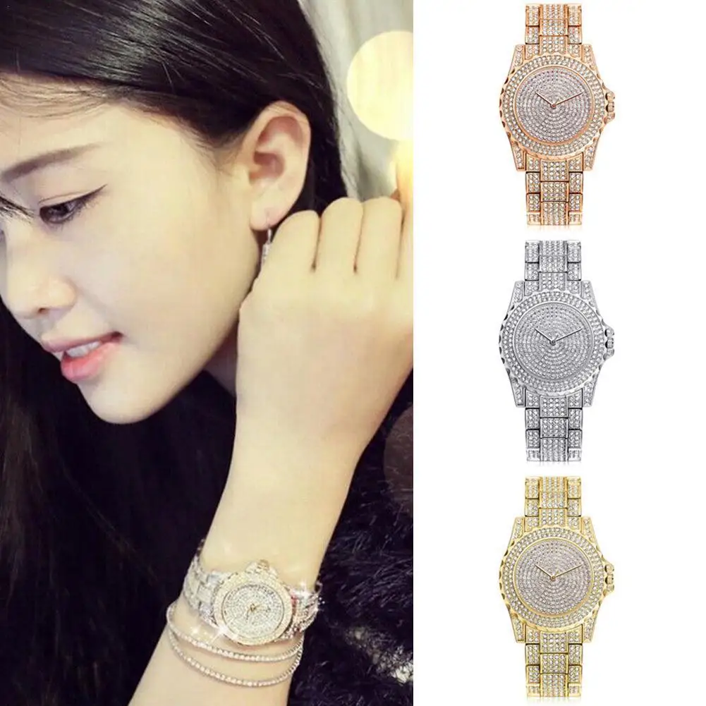 Luxo Diamante Moda Feminina Pulseira Relógios Gypsophila Dial Design Elegante Senhoras Quartzo Relógios Pulso Relógio Cores de Relógios com Pulseira