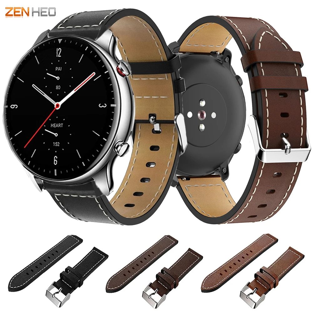 

22mm Watch Strap For Xiaomi Huami Amazfit GTR 2/GTR 2e/GTR 47mm/Pace Stratos 3 2 2S Leather Watchband for Xiaomi Watch Color