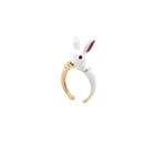 Женское керамическое кольцо с белой эмалью