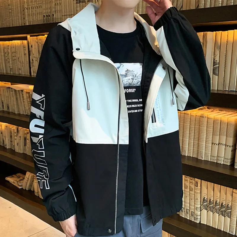 Liketkit мужские повседневные куртки 2019 Цветные Лоскутные на молнии свободные с