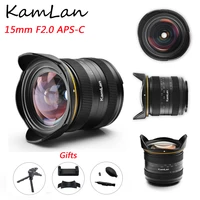 kamlan 15mm f2 0 aps c camera lens mf for fuji x sony e canon eos m m43 mount mirrorless camera m3 m2 m5 m6 m10 a6000 a6300