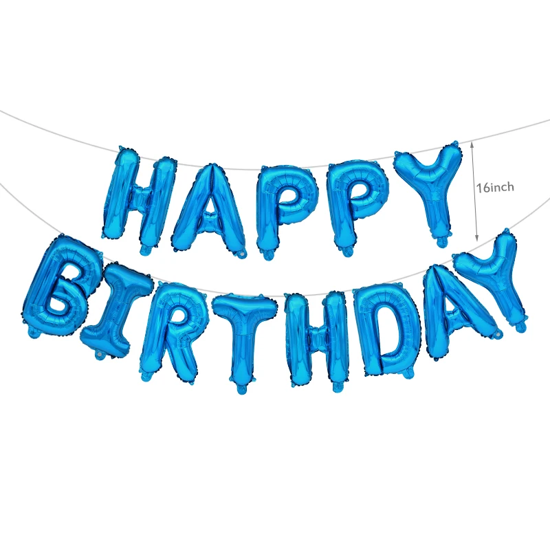 Воздушные шары из фольги с надписью Happy Birthday 13 шт. | Дом и сад