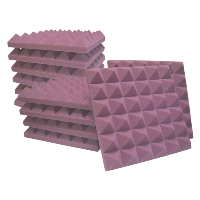 

12 Pack Soundproof Foam Pyramid Acoustic Absorbing Panels Studio Foam Sound Reduction Noise Cancelling Panels