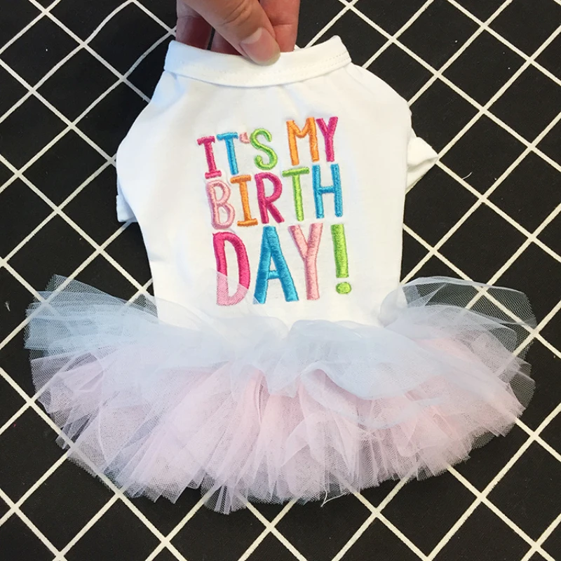 Одежда для собак на день рождения летнее платье собаки юбка пачка костюм